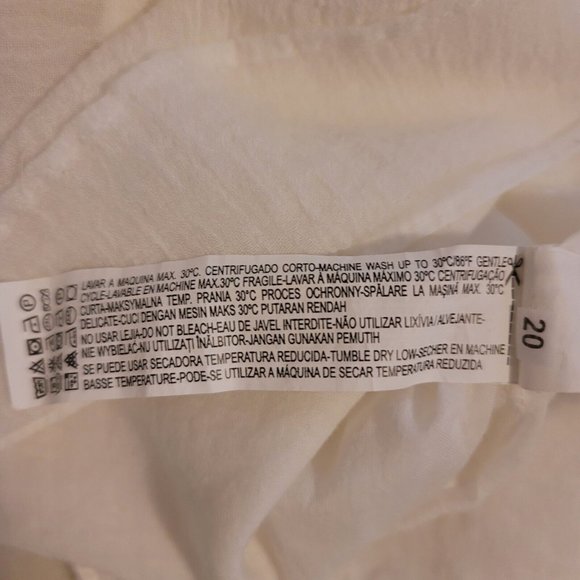 Zara Womens Size XS White Cotton Eyelet Embroidered Gauze Mini Dress Boho Beach - Picture 11 of 12